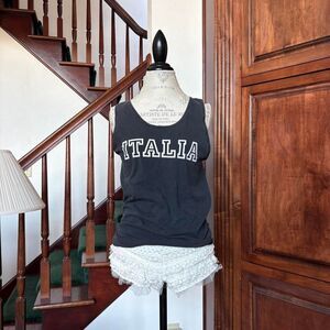 Italia Graphic Muscle Tank T Shirt Gildan Black and White Ultra Cotton